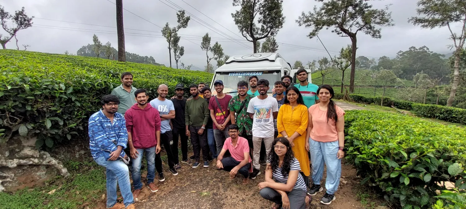 Group trip in a tea estate