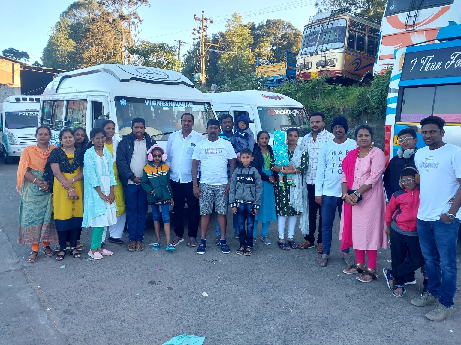 Customers travelling on Pondicherry Tours from Theni