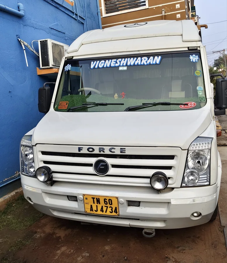 17 plus 1 Tempo Traveller with pushback seats
